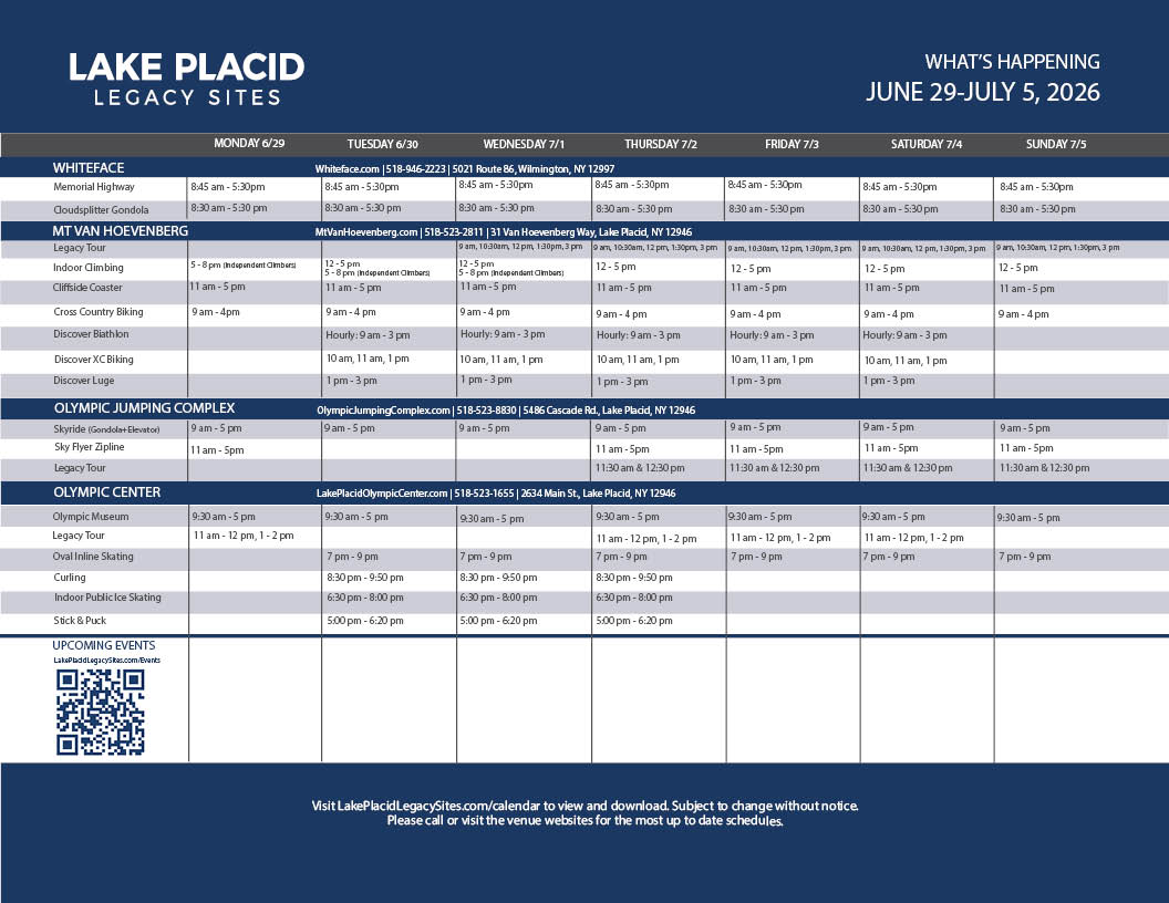LPLS Activities & Events Calendar June 29-July 5, 2026 - Click to view as a downloadable PDF