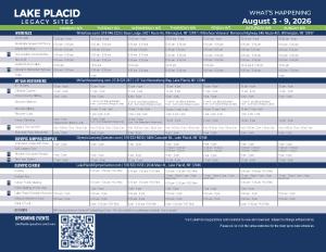 Events Calendar August 3-9, 2026